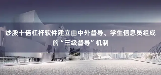 炒股十倍杠杆软件建立由中外督导、学生信息员组成的“三级督导”机制
